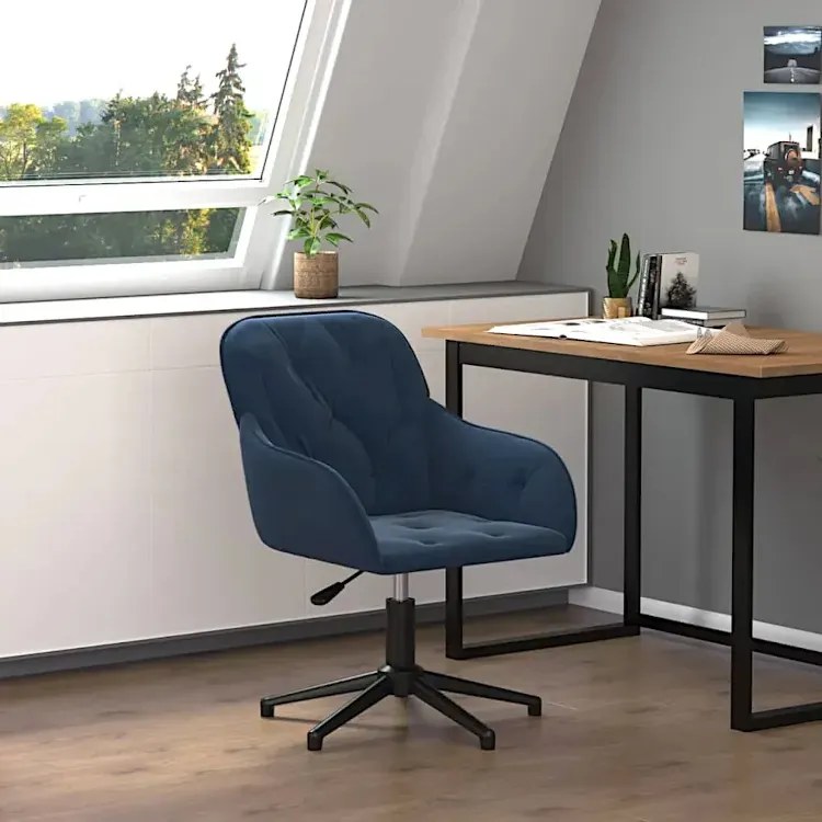 Niebieskie obrotowe krzesło biurowe D4-G06