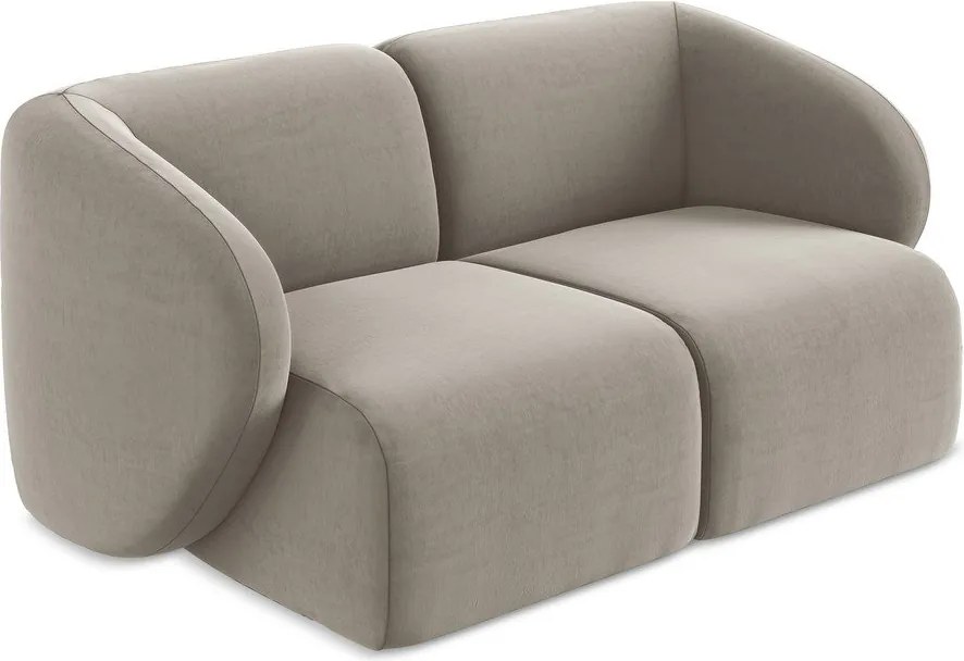 Jasnobrązowa aksamitna sofa 174 cm Lani – Makamii