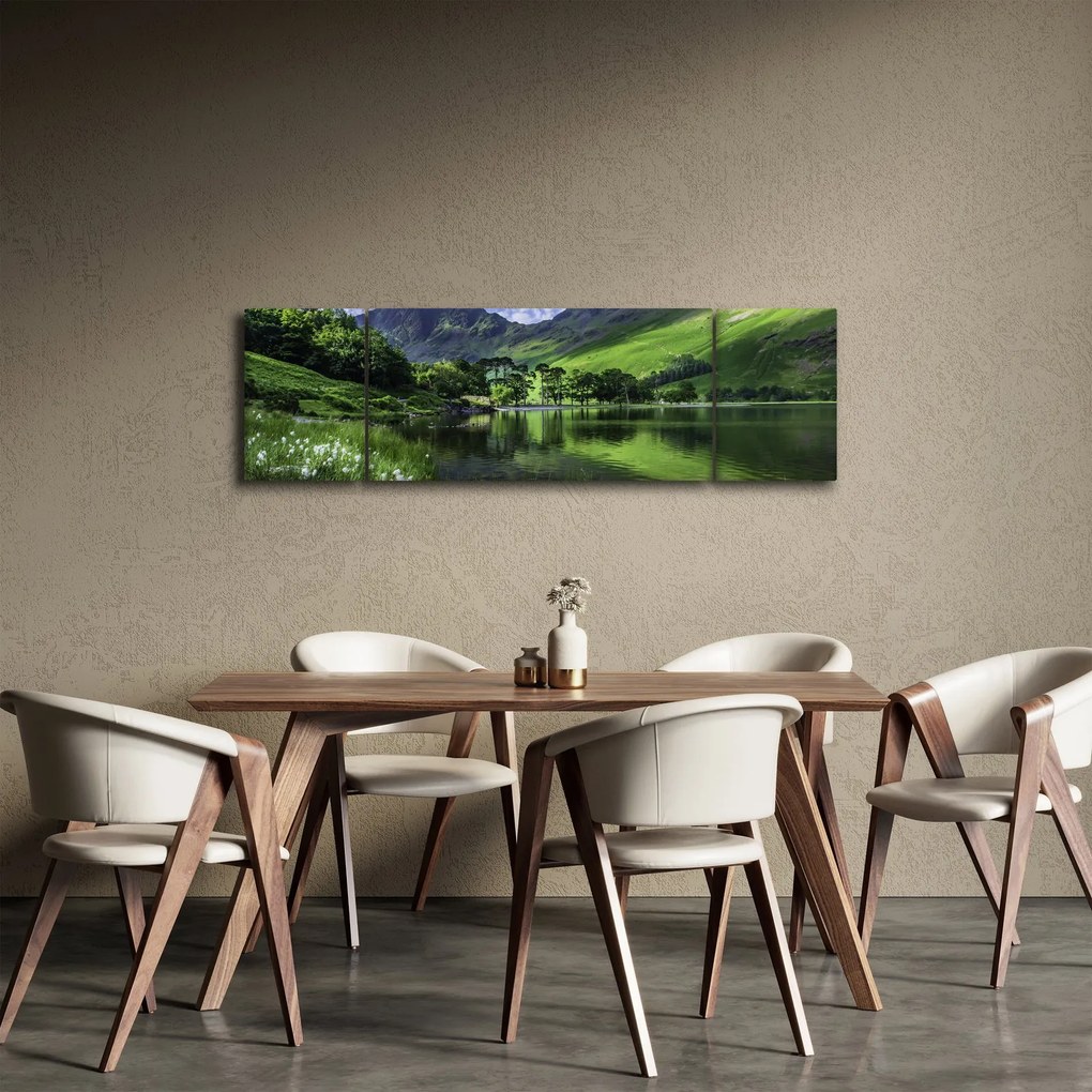 Obraz - Krajobraz z jeziorem (170x50 cm)