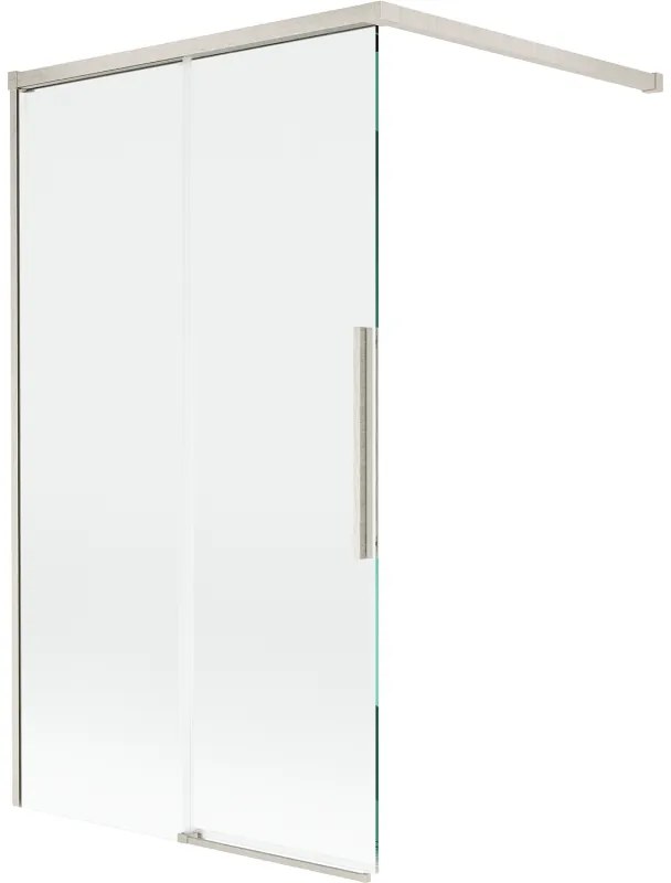 Mexen Rox parawan nawannowy 2-skrzydłowy rozsuwany 100 x 150 cm, transparent, nikiel szczotkowany - 8C9-100-003-97-00