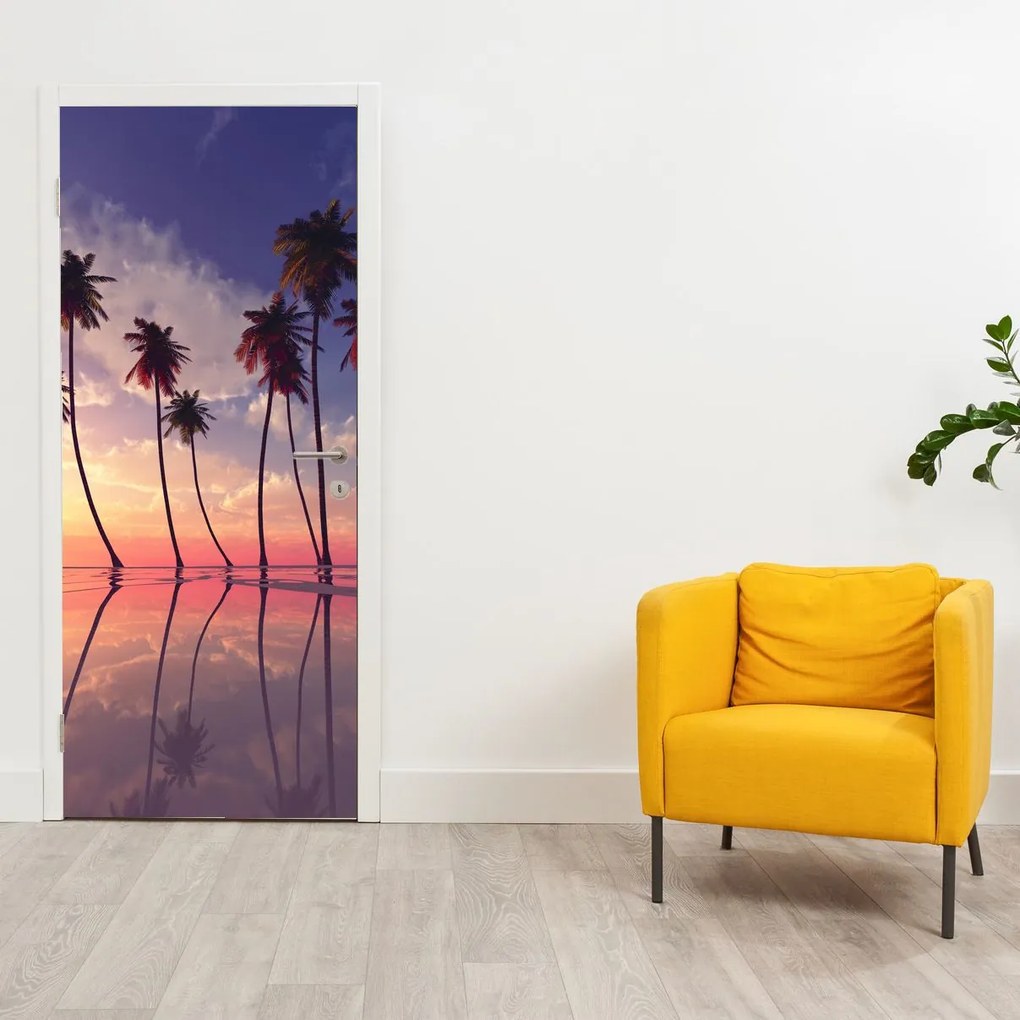 Fototapeta na drzwi - Palmy wznoszące się nad powierzchnię (95x205cm)