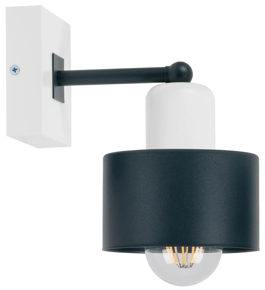 Antracytowo-biały kinkiet LED WD-AN10x10WE jednopunktowy z litego drew