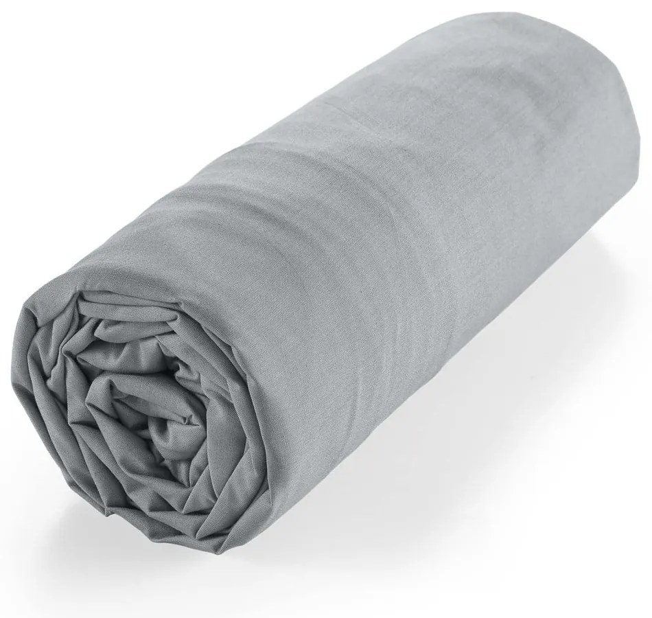 Szare prześcieradło z bawełny organicznej z gumką 140x190 cm Biolina – douceur d'intérieur