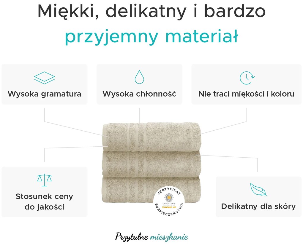 Ręcznik kąpielowy Comfort Maxi 100x200 cm brązowy, 100% bawełna