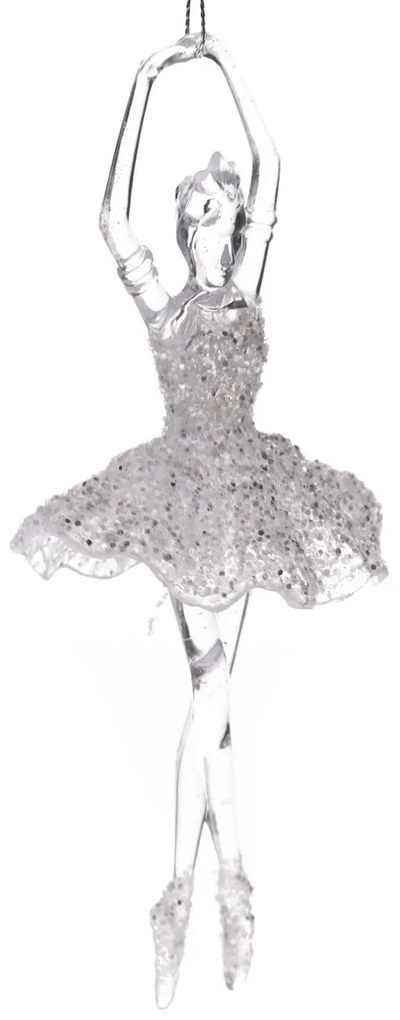 Dekoracja wisząca Ballerine przezroczysta, 5 x 17cm