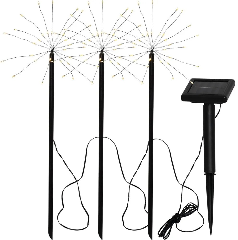 Zestaw 3 ogrodowych lamp solarnych LED Star Trading Firework, wys. 40 cm