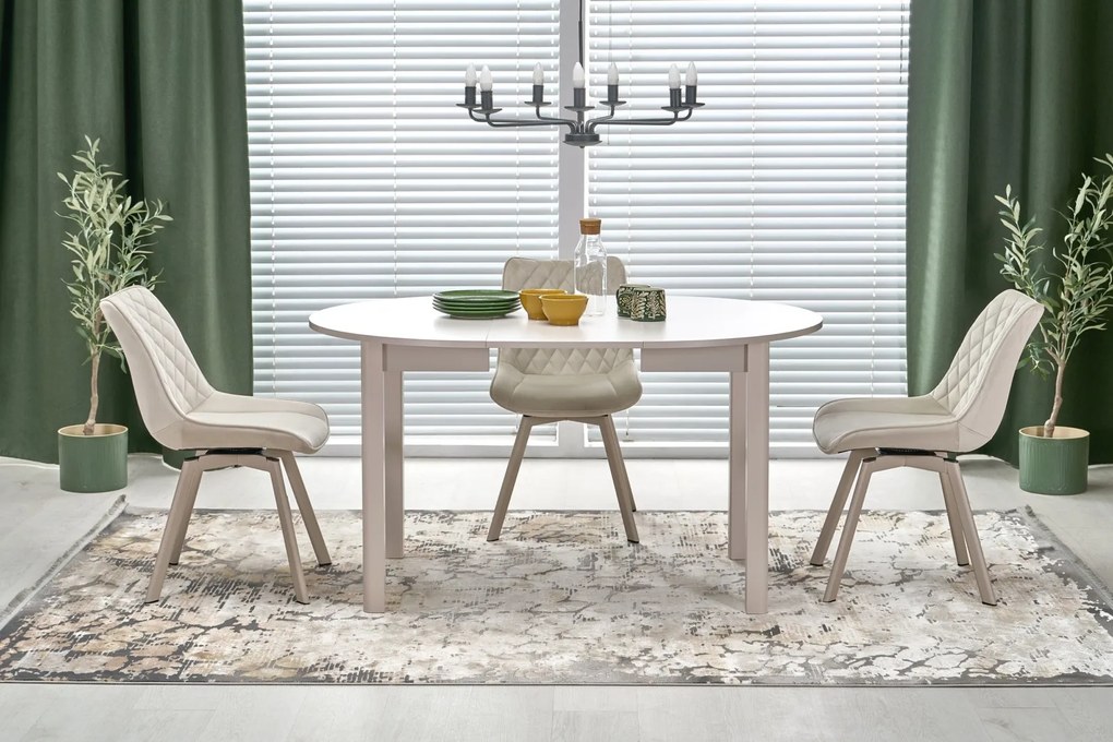 Okrągły stół z rozkładanym blatem Ringo Halmar, kaszmir