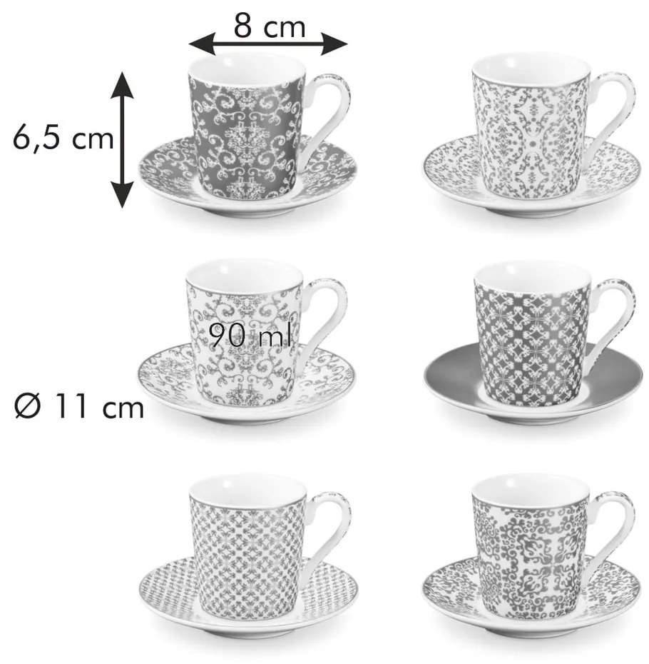Porcelanowe filiżanki w kolorze złota zestaw 6 szt. My Coffee – Tescoma