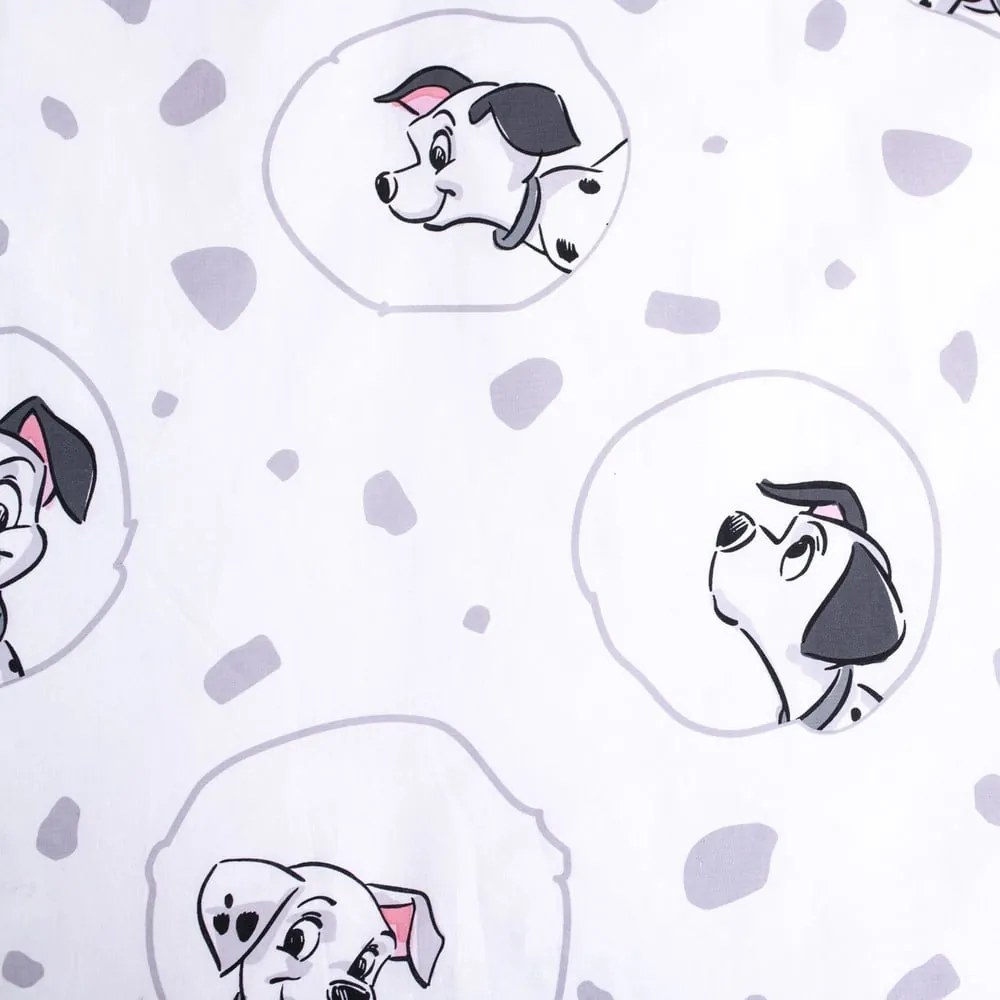 Biała bawełniana pościel dziecięca do łóżeczka 100x135 cm 101 Dalmatians – Jerry Fabrics