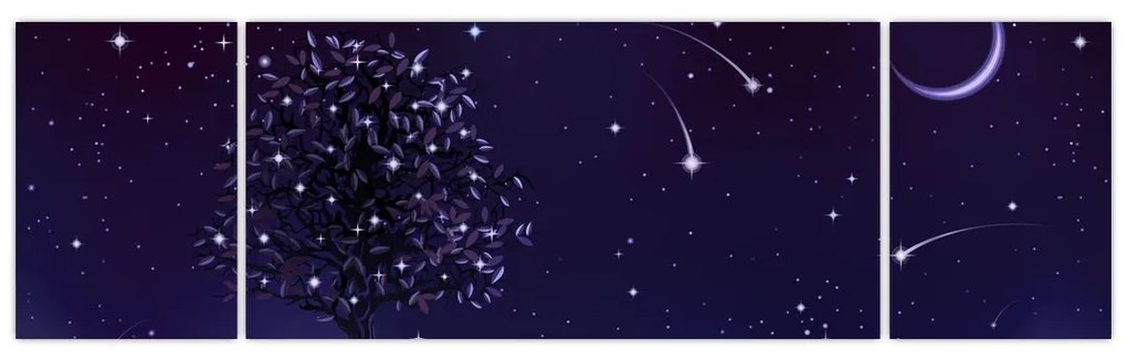 Obraz - Noc uchwycona przez ilustrację (170x50 cm)