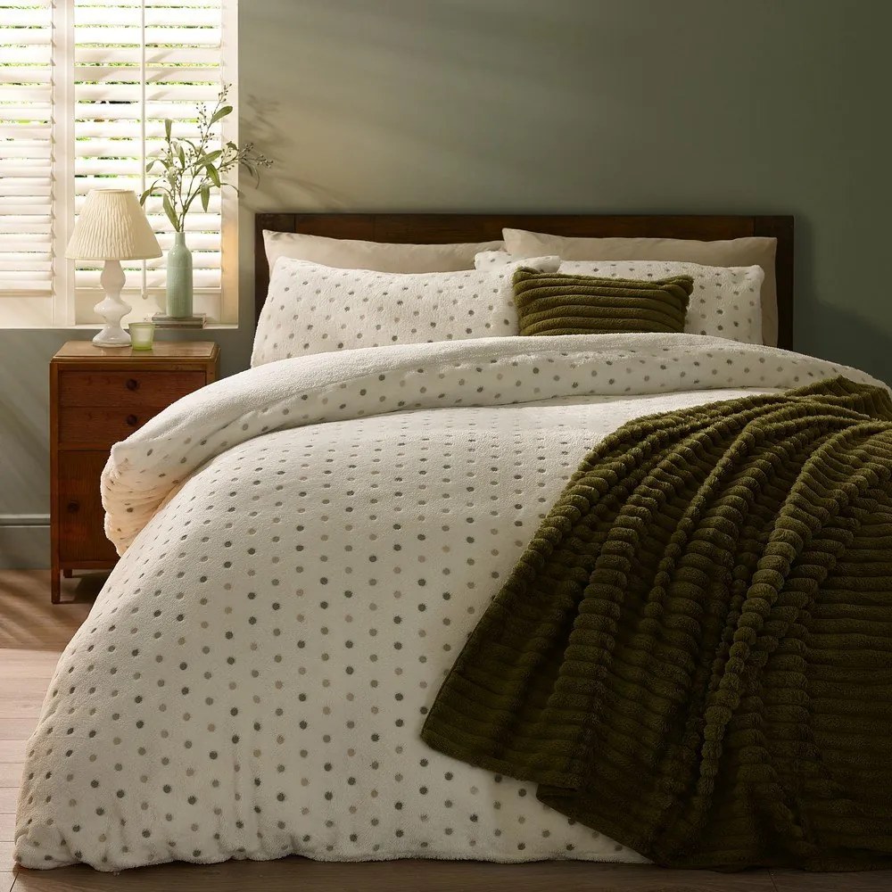 Kremowa pościel dwuosobowa z mikropluszu 230x220 cm Cosy Spot – Catherine Lansfield