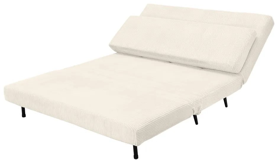 Kremowa sztruksowa rozkładana sofa 140 cm Mallory – Støraa