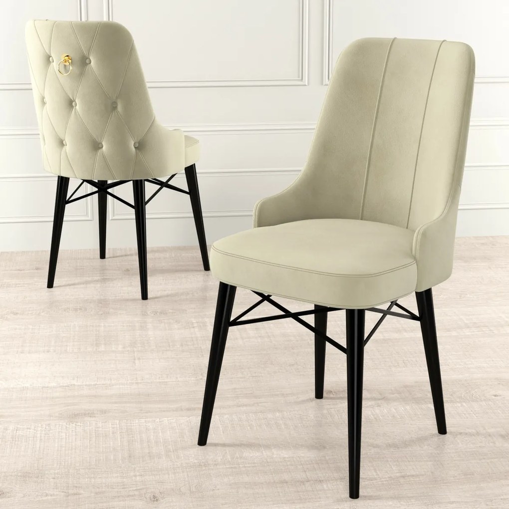 Zestaw krzeseł do jadalni Pare Cream and Black, 4szt.
