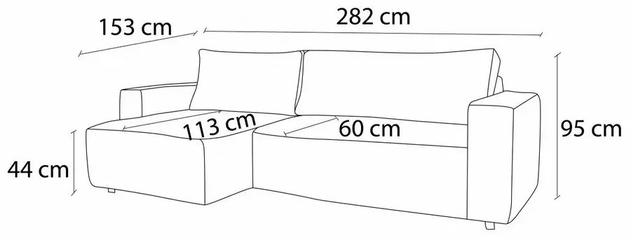 Zielony rozkładany narożnik (strona zmienna) Nihad – Bobochic Paris