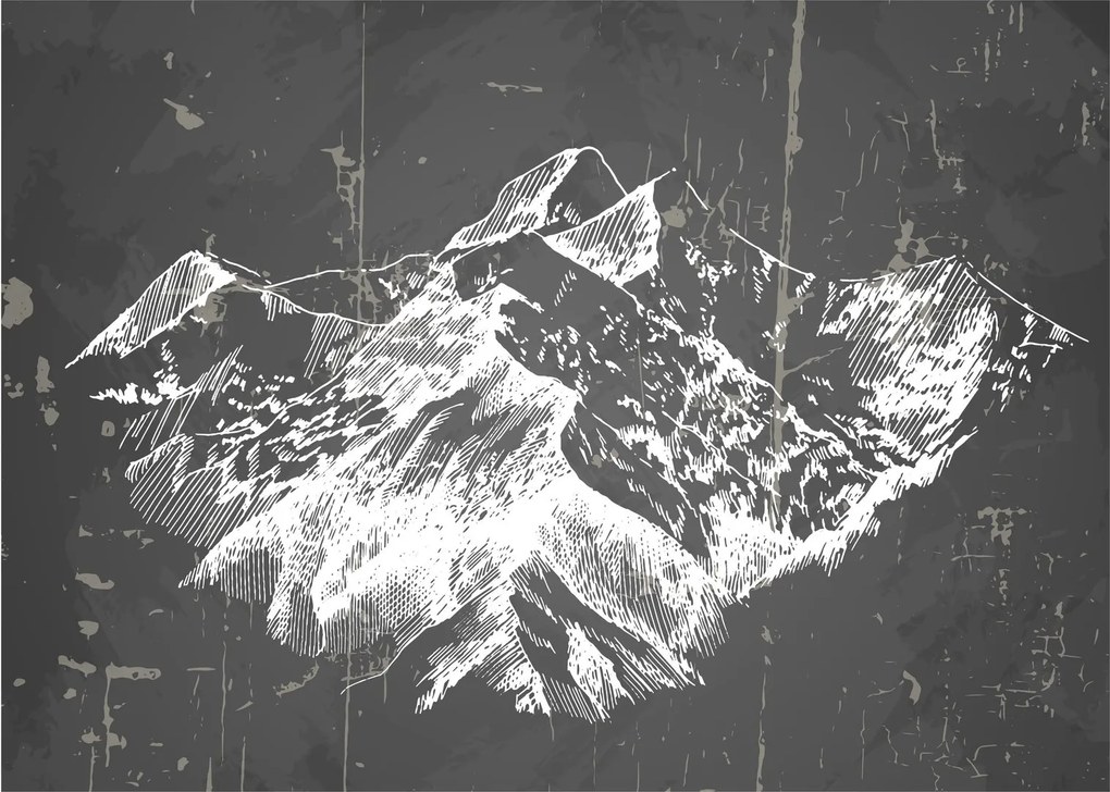 Obraz na szkle - Ilustracja gór (70x50 cm)
