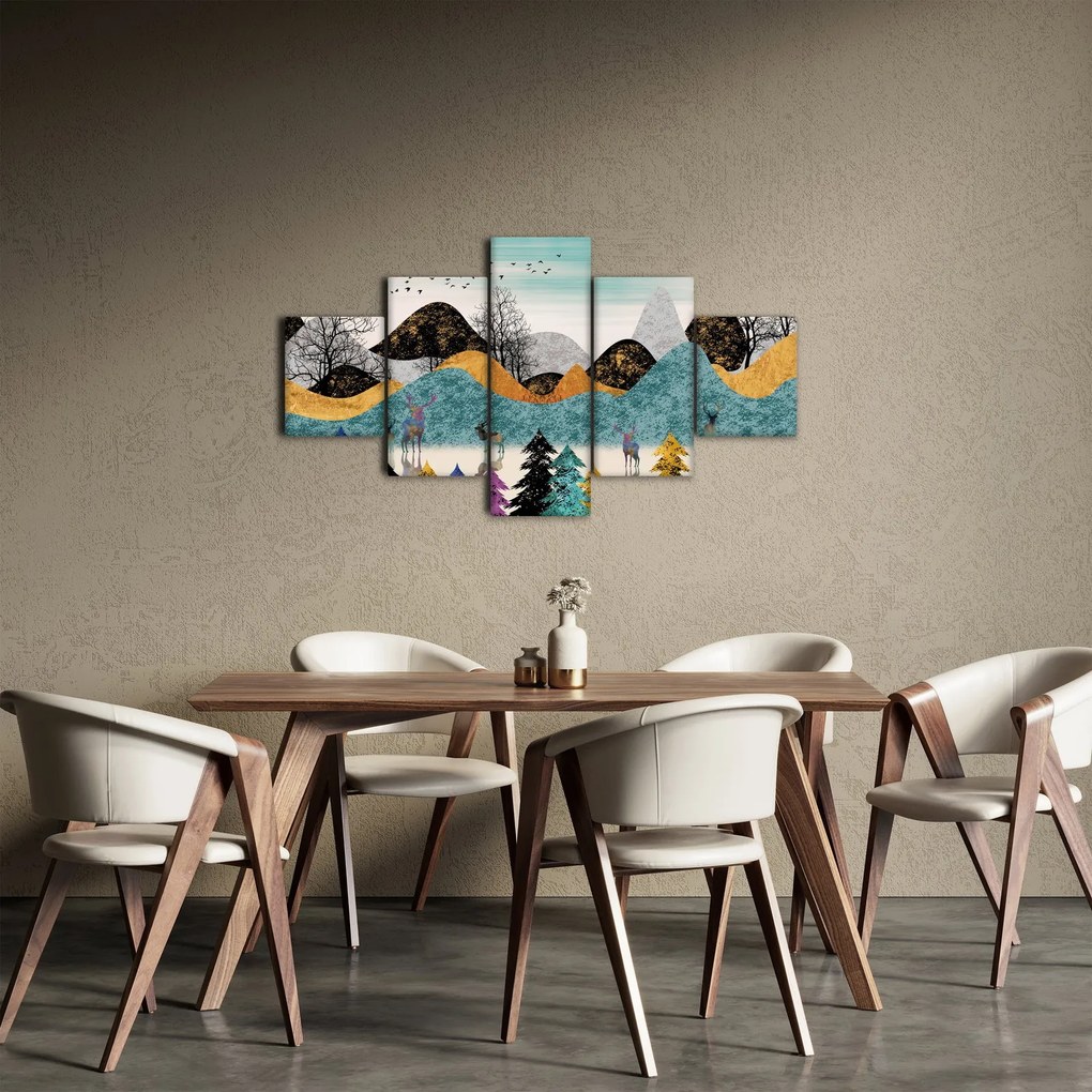 Obraz graficzny z jeleniem (125x70 cm)