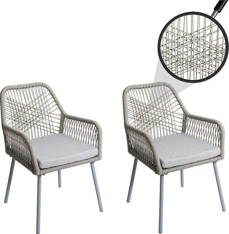 Krzesło ogrodowe MCW-O12 (zestaw 2 sztuk),  szary, pokrowiec szary