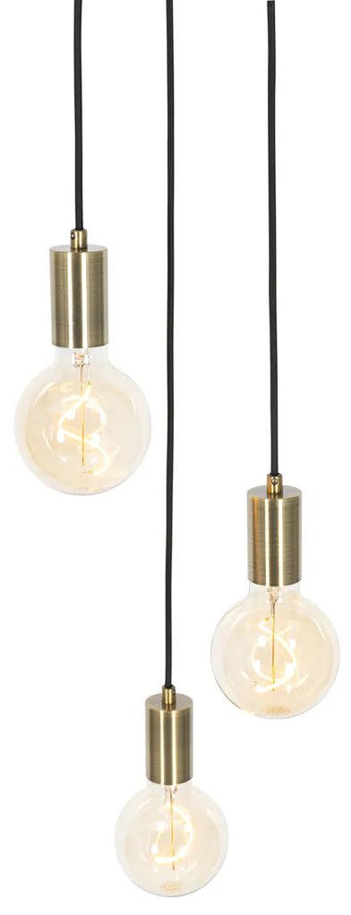 Industrialna lampa wisząca brązowa 3-światłowa - FacilPrzemysłowy Oswietlenie wewnetrzne