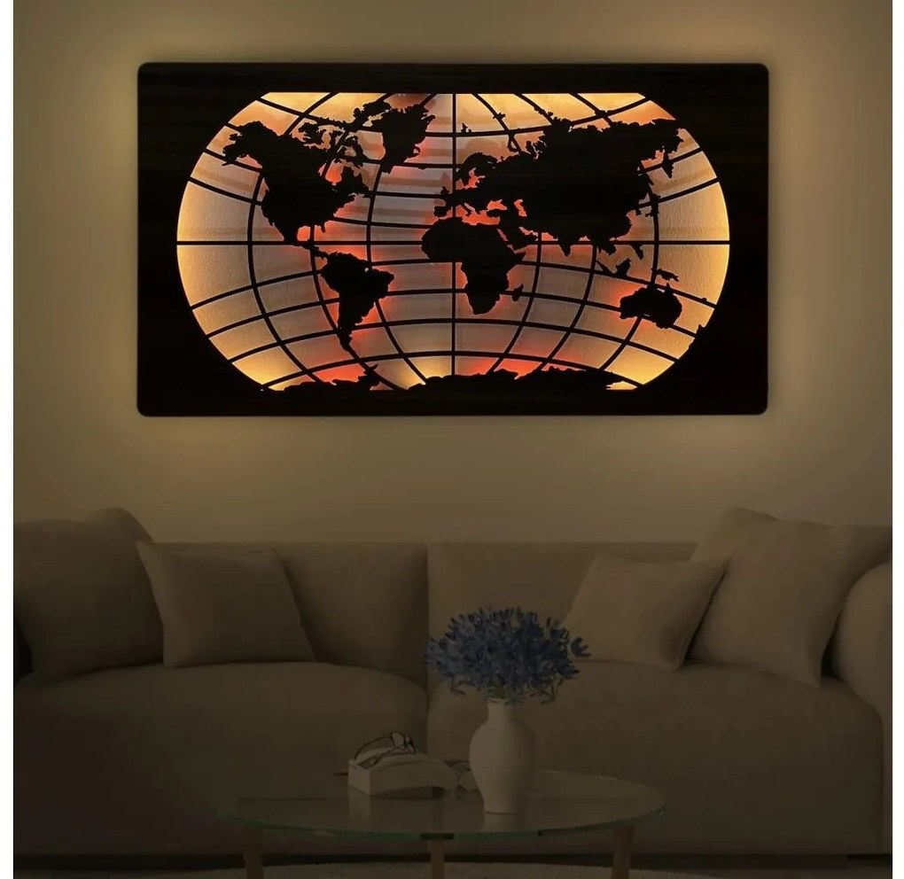 Li-Go 4709/DUB2 - LED RGBW Dekoracja ścienna LED/24W/230V 125x74 cm dąb + pilot