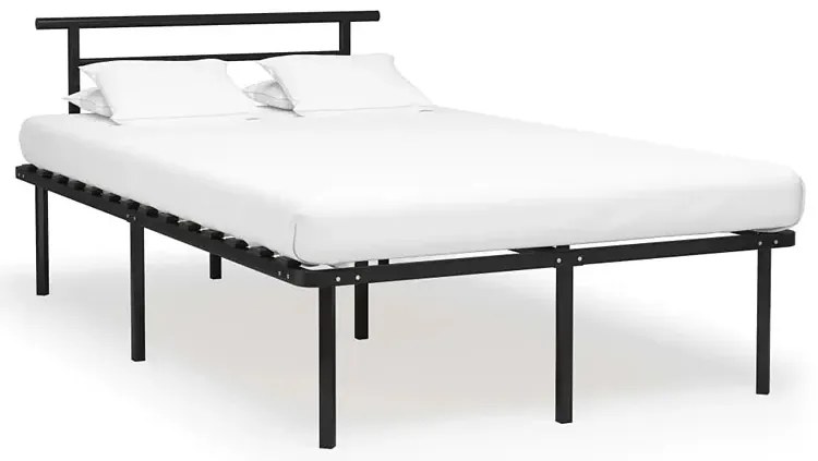 Czarne metalowe łóżko małżeńskie 140x200 cm G0-K66