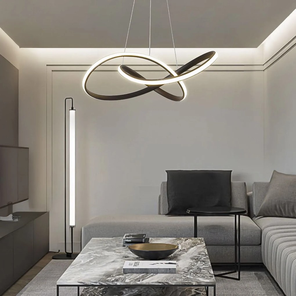LAMPA SUFITOWA WISZĄCA LED G006-CP Czarna + PILOT
