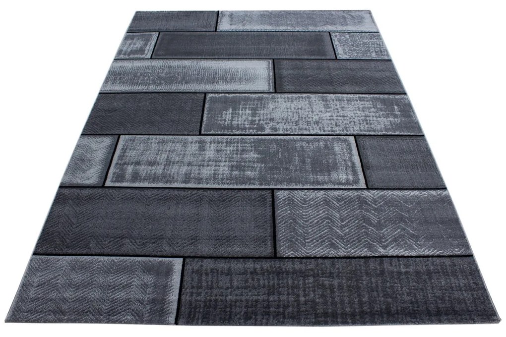 Dywan nowoczesny Plus Mur szaro-czarny 160 cm x 230 cm