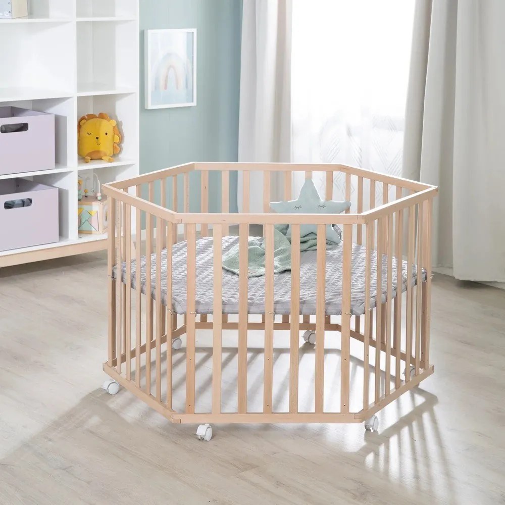 Kojec dla dzieci z litego drewna bukowego 119x104 cm – Roba