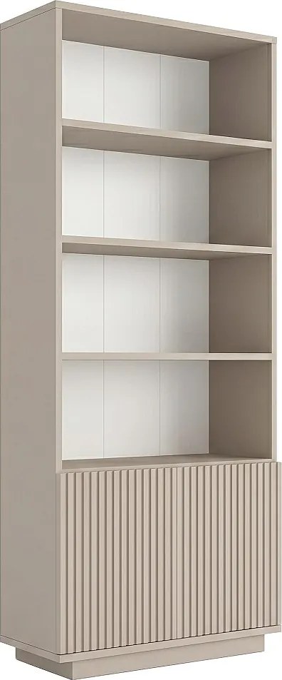 Biblioteczka z 4 wnękami i 2 drzwiami - Beżowy - EROLYA