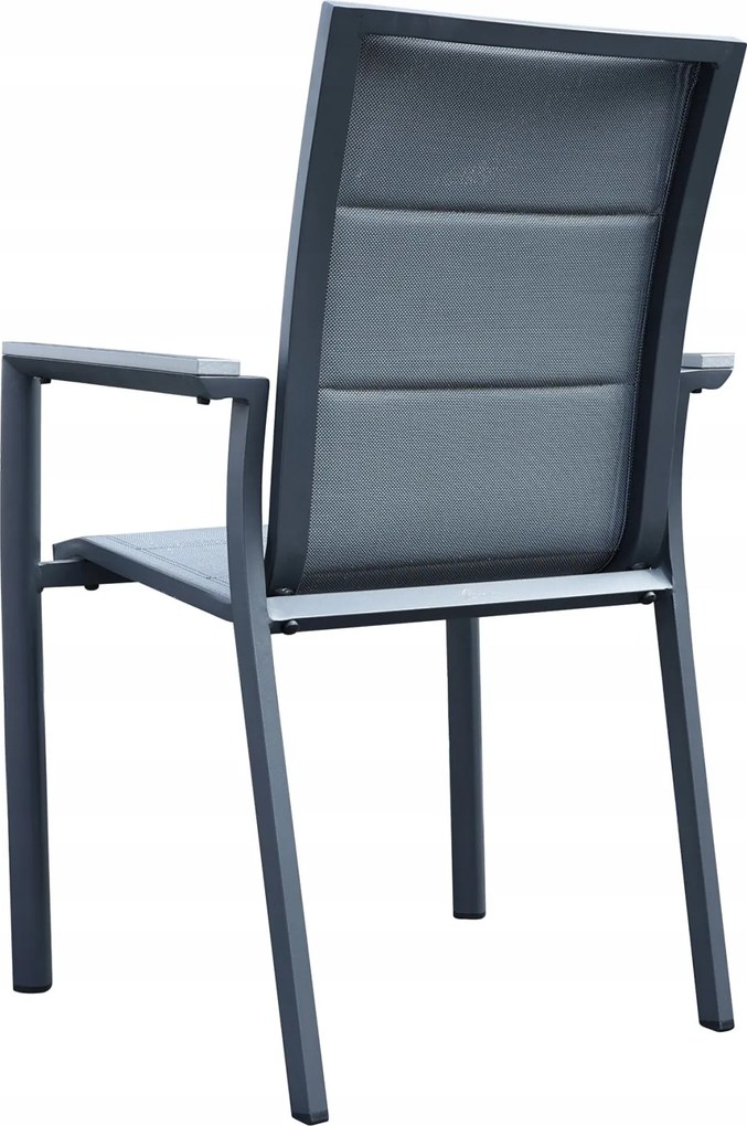Krzesło Ogrodowe Grafit 56x65x88 cm Szara Szybkoschnąca Tkanina Nowoczesny
