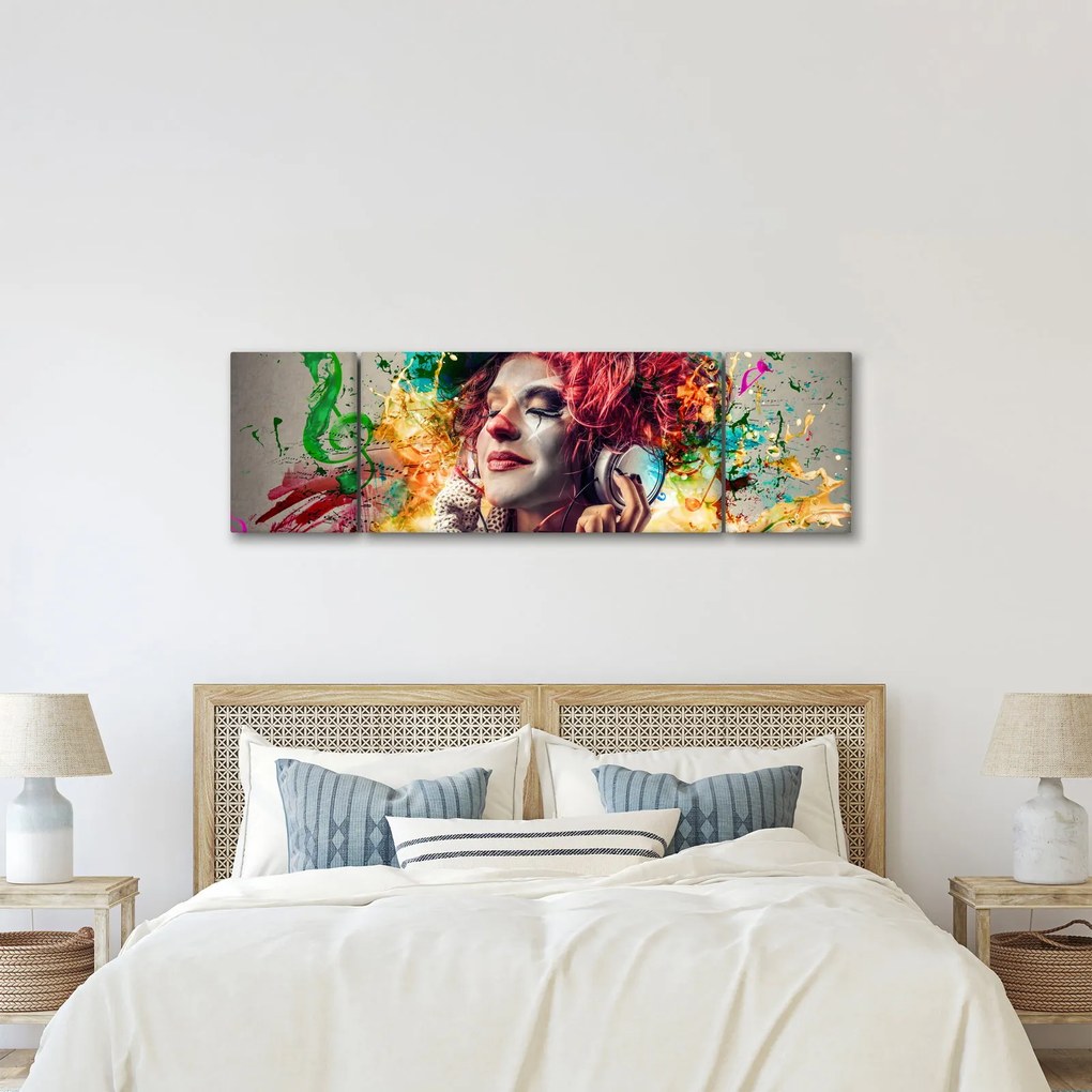 Obraz - Artystka ze słuchawkami (170x50 cm)
