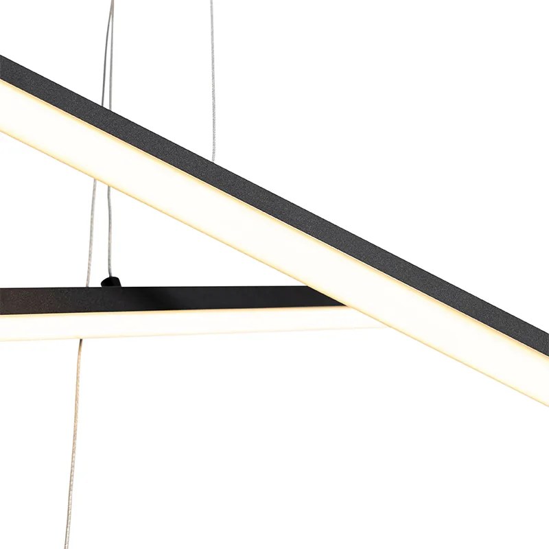 Lampa wisząca czarna z LED 3-stopniowo ściemnialna 6-światłowa - Jolanta Nowoczesny Oswietlenie wewnetrzne