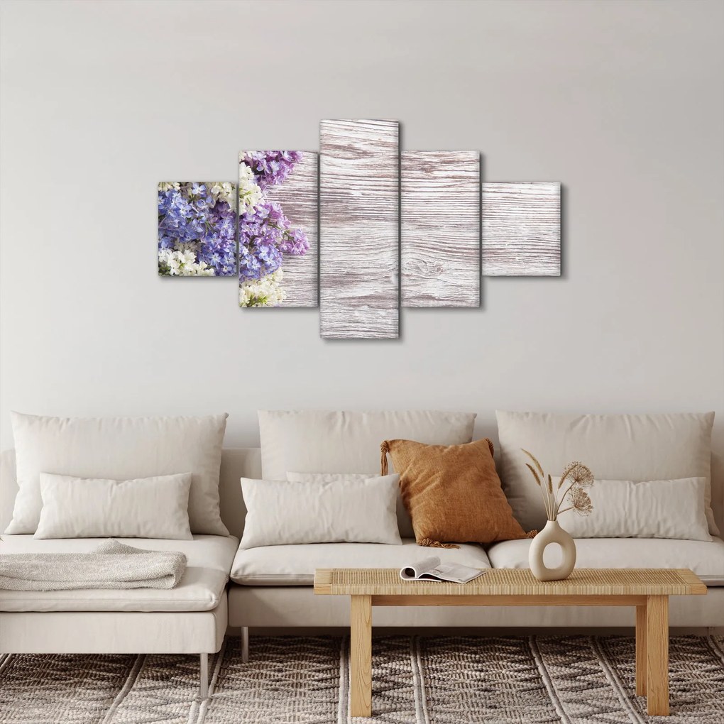 Obraz bzu na drewnie (125x70 cm)
