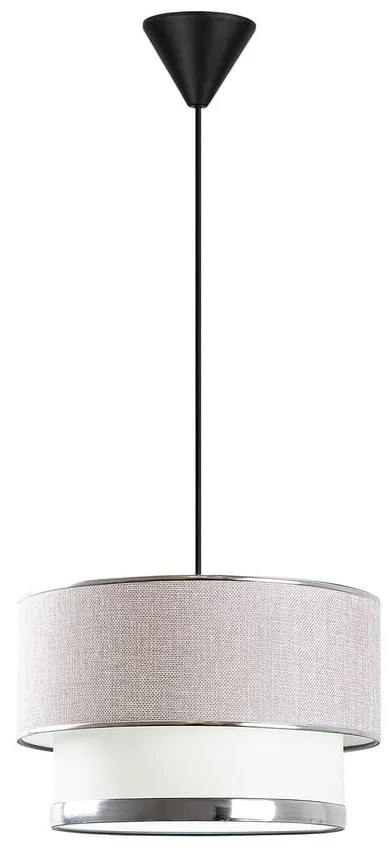 Lampa wisząca w szaro-srebrnym kolorze z tekstylnym kloszem ø 30 cm Cake – Opviq lights