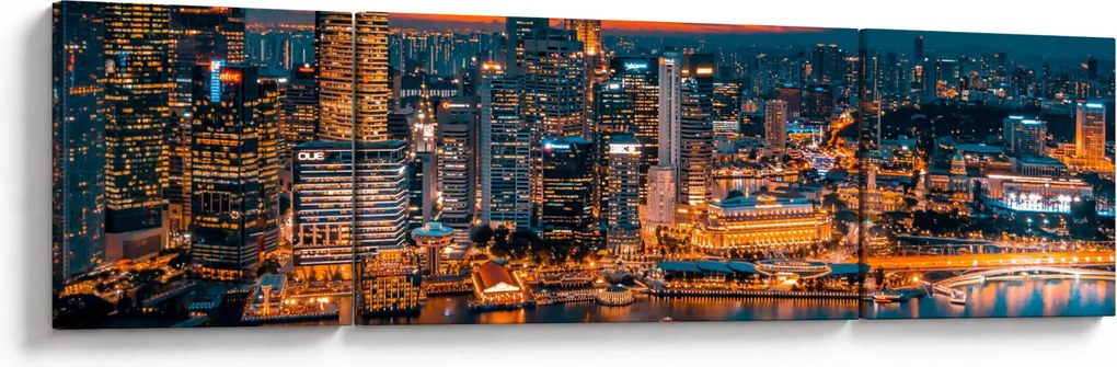 Obraz miasta nocą (170x50 cm)