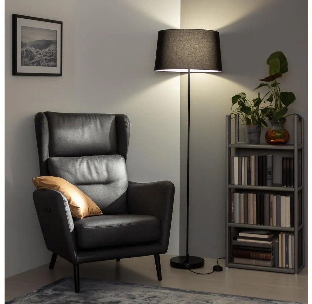 Brilagi - LED lampa podłogowa CERIA 1xE27/40W/230V śr. 45 cm czarna