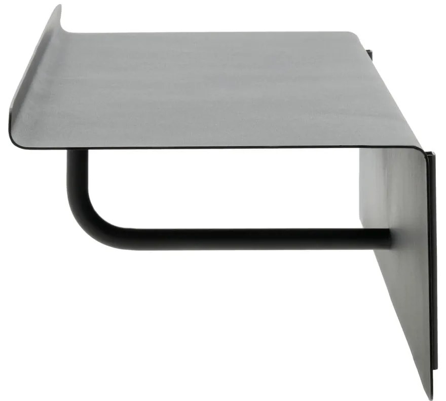 Czarny stalowy wieszak ścienny z półką 21,5 cm A-Coat – Zone