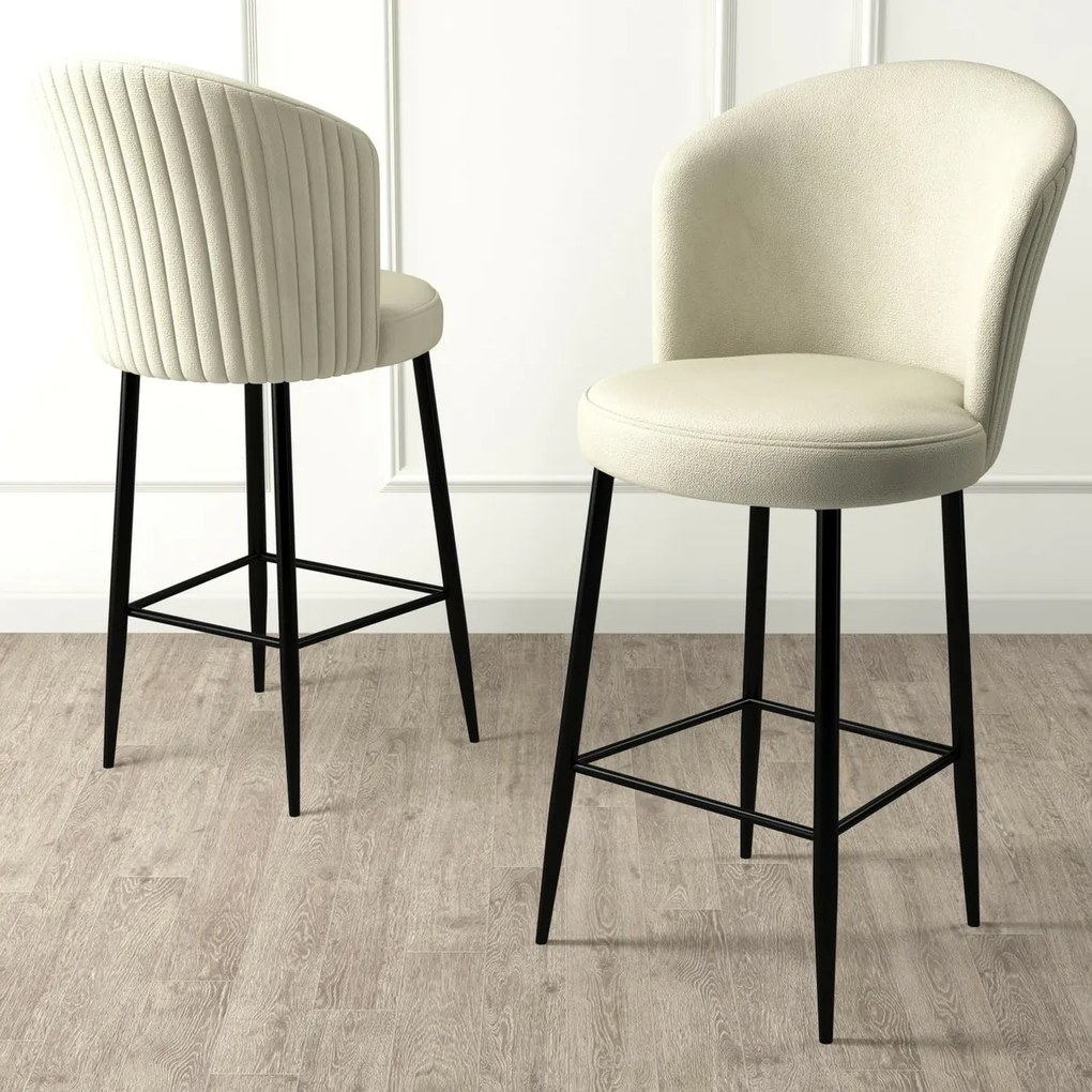 Zestaw krzeseł barowych Fora Cream and Black, 6 szt., 6 szt.