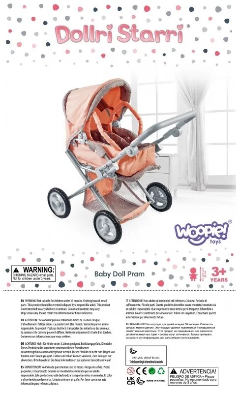 Woopie royal wózek dla lalek głęboki spacerówka 3w1 nosidełko