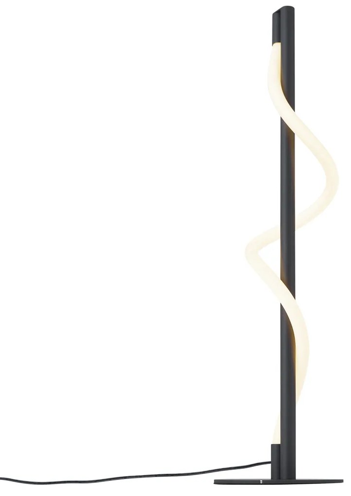 Nowoczesna lampa stołowa czarna z wbudowaną diodą LED z 3-stopniową regulacją ściemniania - Twirl Nowoczesny Oswietlenie wewnetrzne