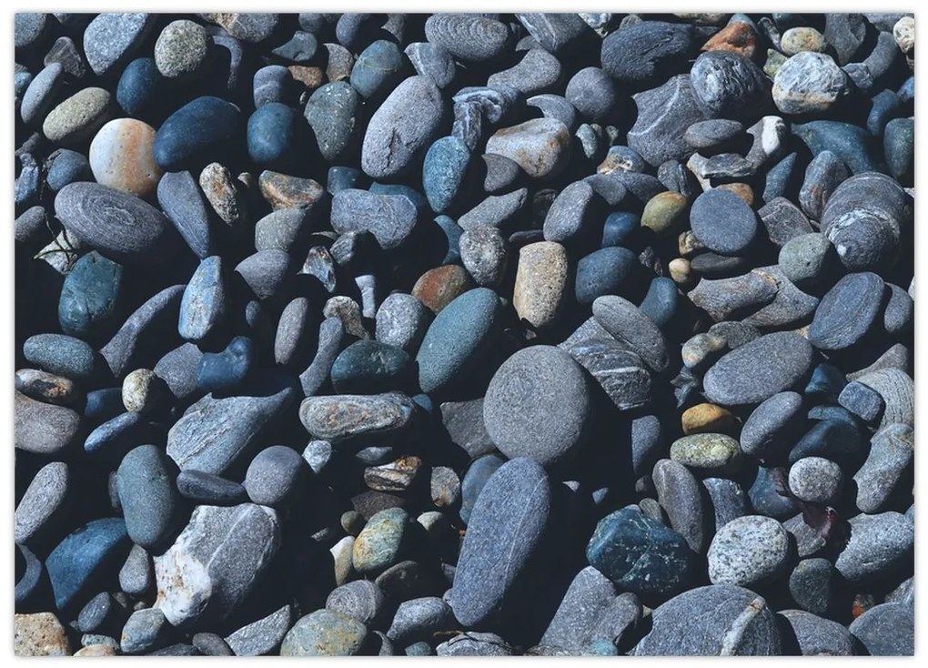 Obraz na szkle - kamyki z plaży (70x50 cm)