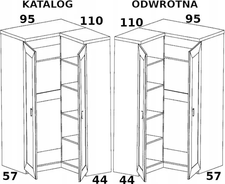 Szafa narożna dąb lefkas 190 cm Kseto