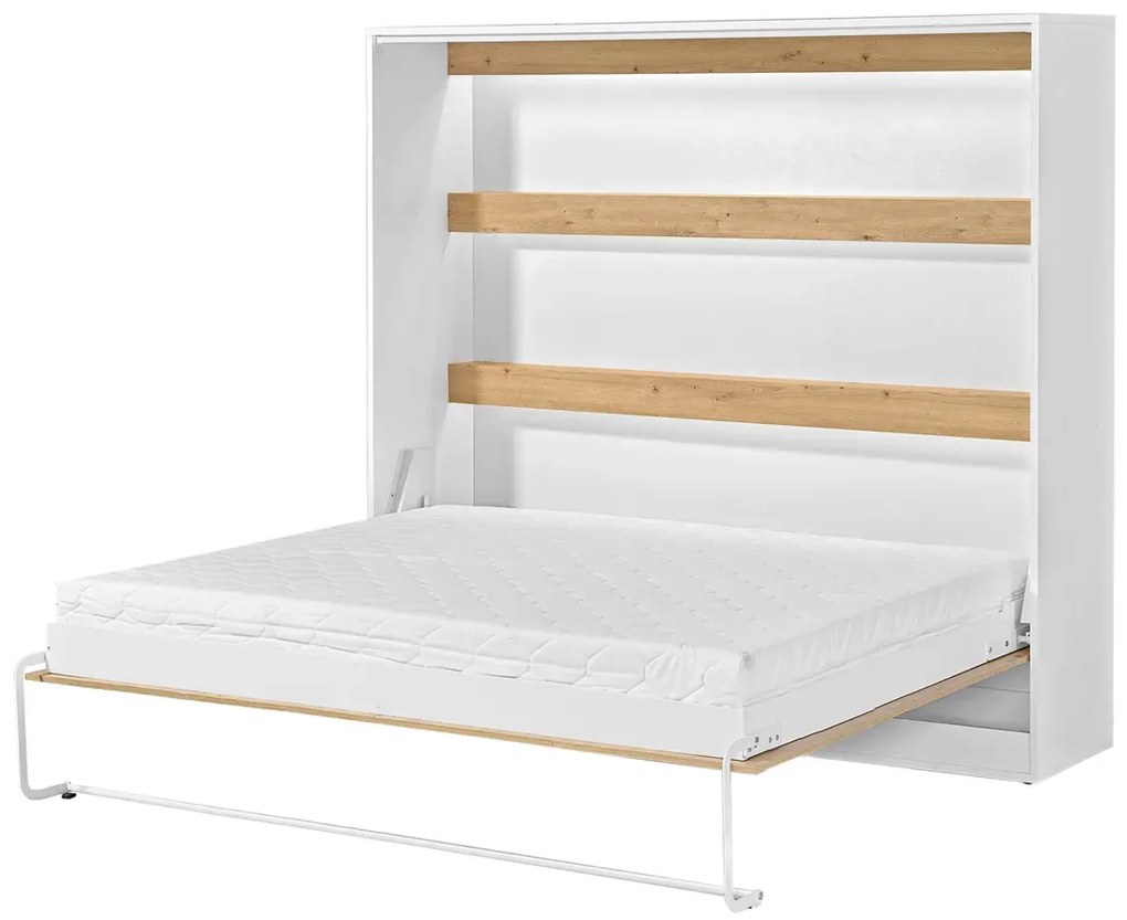 Tapczan rozkładany poziomy dąb + czarny uchwyt 160x200 S0-N70
