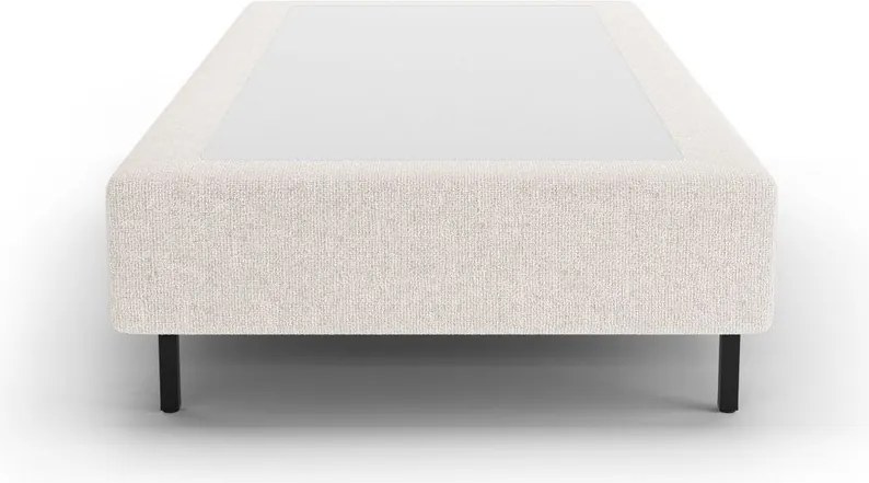 Kremowe tapicerowane łóżko jednoosobowe bez zagłówka 90x200 cm Whale – Micadoni