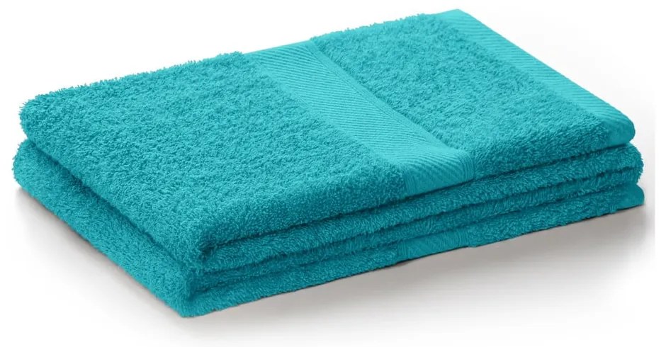 Niebieski/turkusowy ręcznik z mieszanki bambusa frotte 50x100 cm Bamby – Restilo
