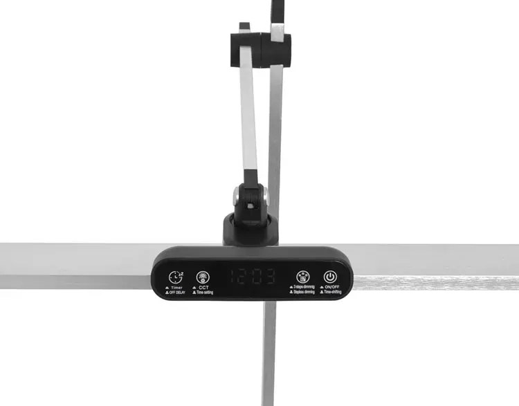 Srebrna regulowana lampka kreślarska biurkowa LED - 3X A682 H5-A07