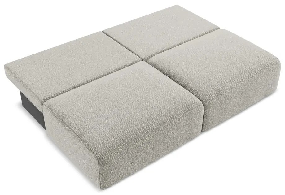 Jasnoszara rozkładana/ze schowkiem sofa 216 cm Kalena – Makamii