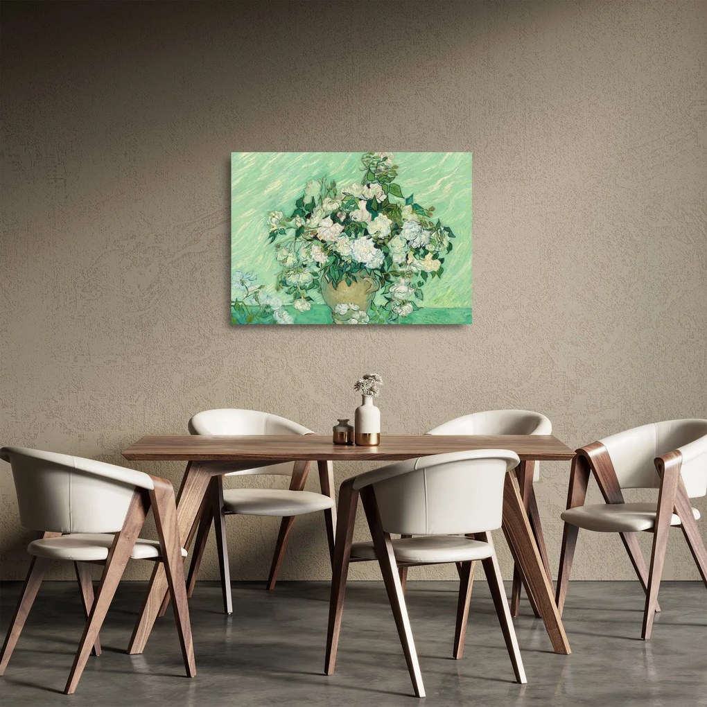 Obraz na szkle - Vincent van Gogh, Roses, reprodukcje (70x50 cm)