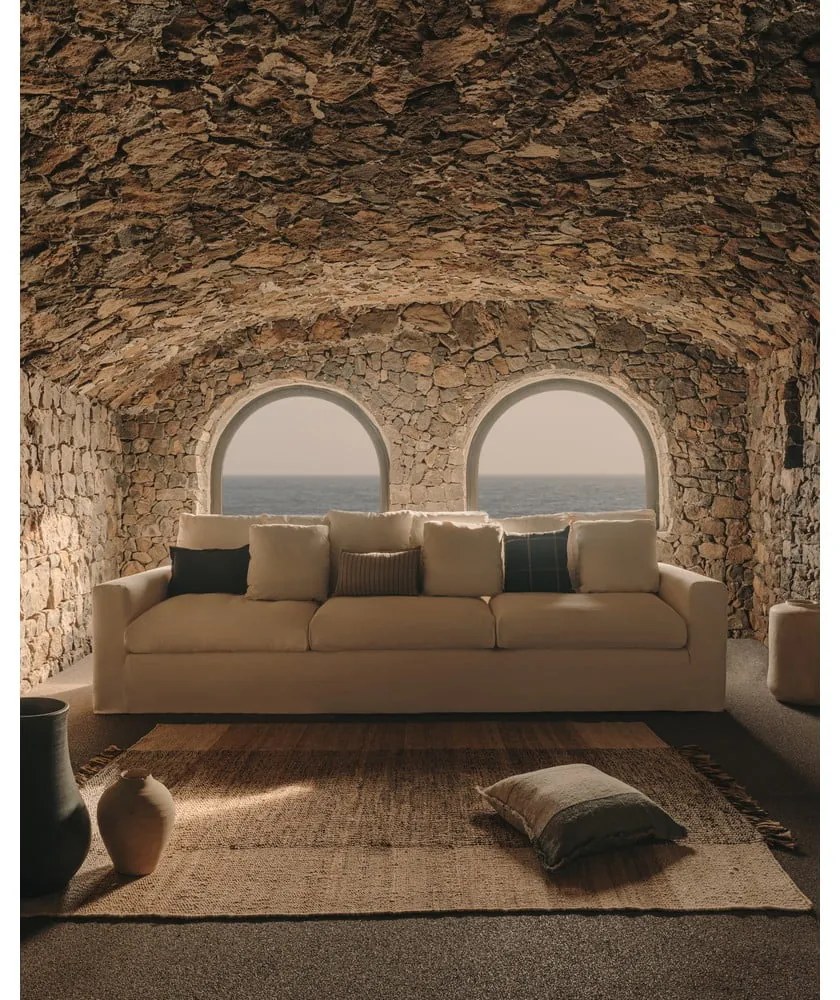 Biała lniana sofa 340 cm Nora – Kave Home