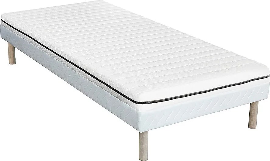Zestaw stelaż + materac 90 x 190 cm z pianki ze zdejmowanym pokrowcem gr. 10 cm - NASUS YSMÉE