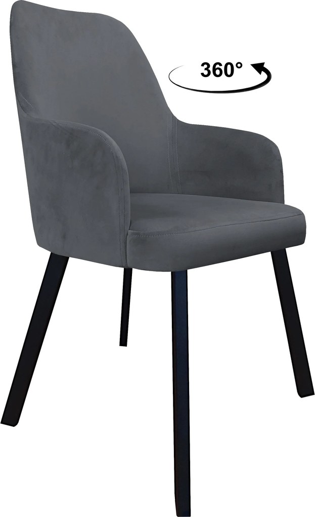 Krzesło WESTA tkanina Welur noga metalowa : Kolor nogi - Czarna profil, Kolor tkaniny - VELVET - BL14, Typ siedziska - Siedzisko obrotowe 360°